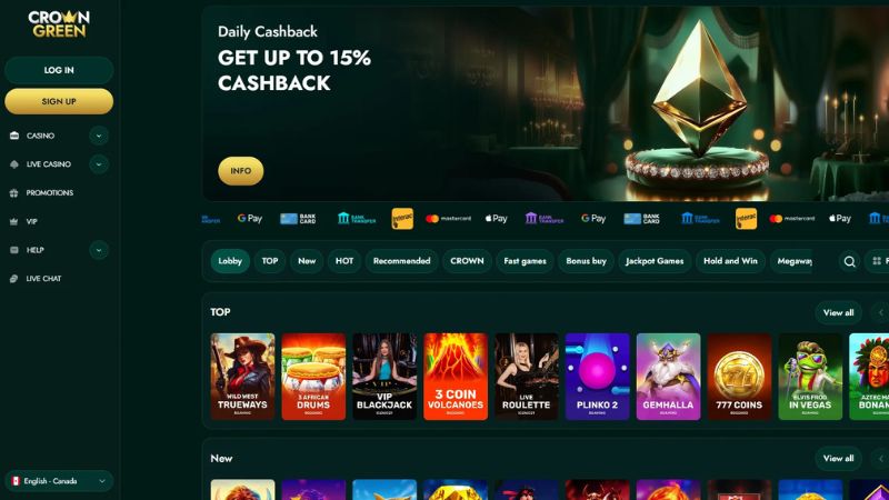 Crowngreen Casino NZ platform overview